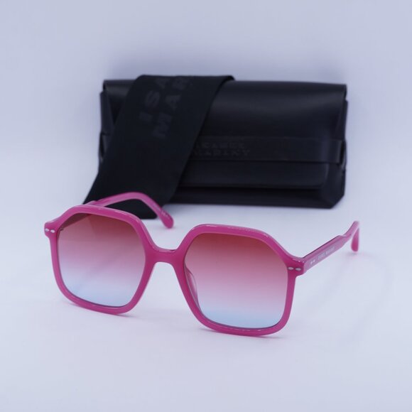 🕶️New Isabel Marant IM 0049/G/S MU1 Sunglasses - Fuchsia Frame, Plum Lenses - Picture 4 of 11